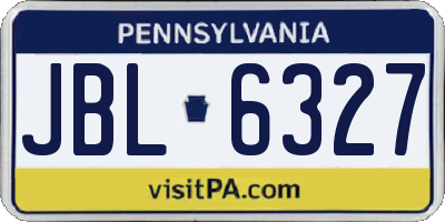 PA license plate JBL6327