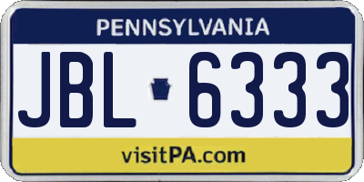 PA license plate JBL6333