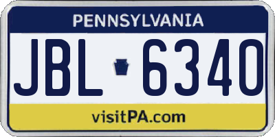 PA license plate JBL6340