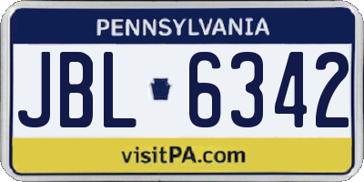 PA license plate JBL6342