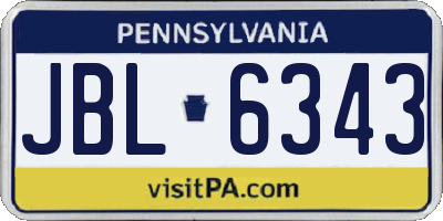 PA license plate JBL6343