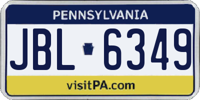PA license plate JBL6349
