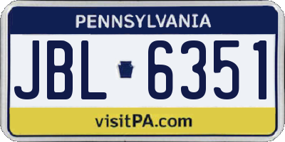 PA license plate JBL6351