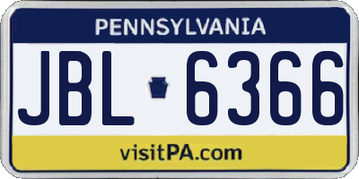 PA license plate JBL6366