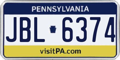 PA license plate JBL6374