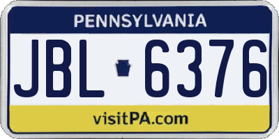 PA license plate JBL6376