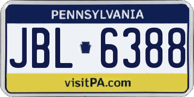 PA license plate JBL6388