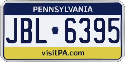 PA license plate JBL6395