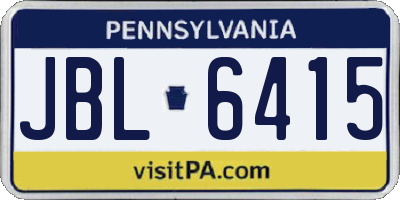 PA license plate JBL6415