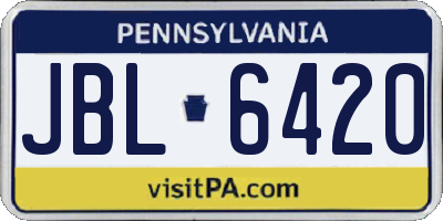 PA license plate JBL6420