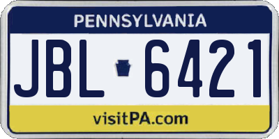PA license plate JBL6421