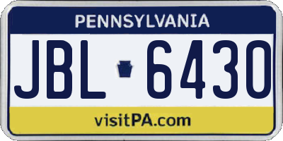 PA license plate JBL6430