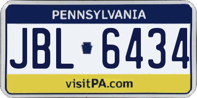 PA license plate JBL6434