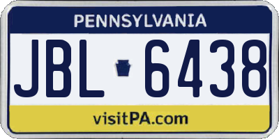PA license plate JBL6438