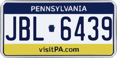 PA license plate JBL6439