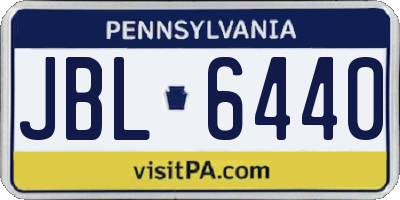 PA license plate JBL6440