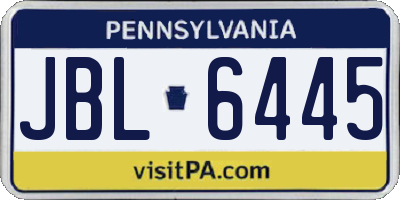 PA license plate JBL6445