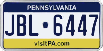 PA license plate JBL6447