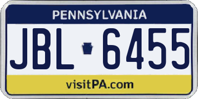 PA license plate JBL6455