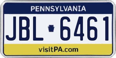 PA license plate JBL6461