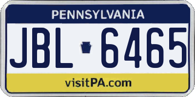 PA license plate JBL6465