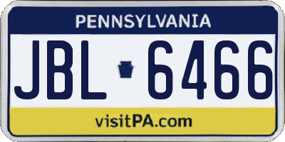 PA license plate JBL6466