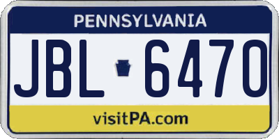 PA license plate JBL6470