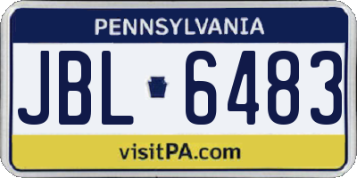 PA license plate JBL6483