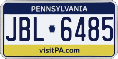 PA license plate JBL6485