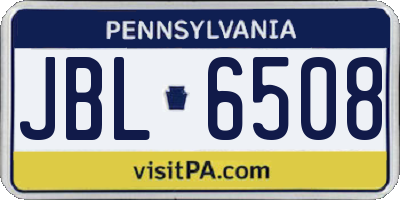 PA license plate JBL6508