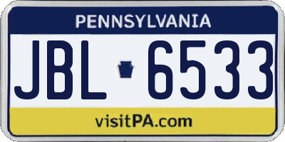 PA license plate JBL6533