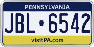 PA license plate JBL6542