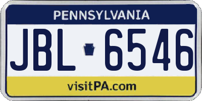 PA license plate JBL6546