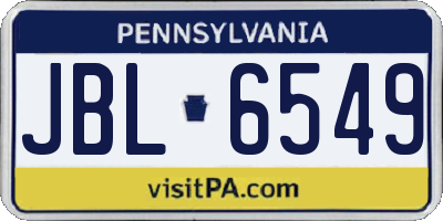 PA license plate JBL6549