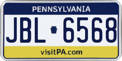 PA license plate JBL6568