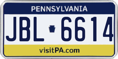 PA license plate JBL6614