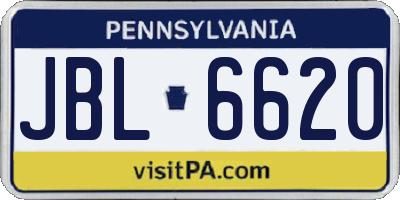 PA license plate JBL6620