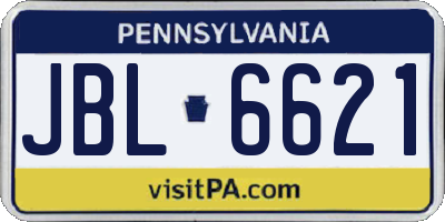 PA license plate JBL6621