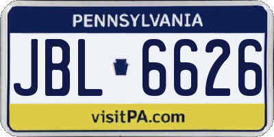 PA license plate JBL6626