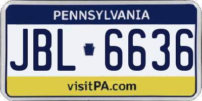 PA license plate JBL6636