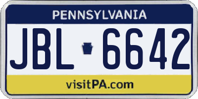 PA license plate JBL6642