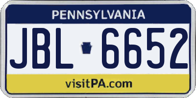 PA license plate JBL6652