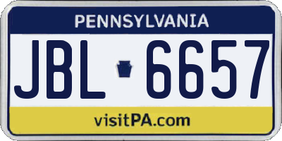 PA license plate JBL6657