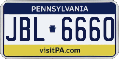 PA license plate JBL6660