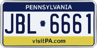 PA license plate JBL6661