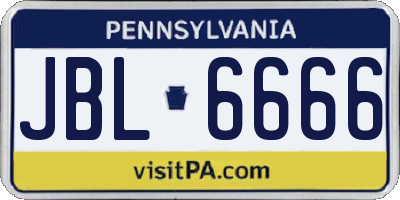 PA license plate JBL6666