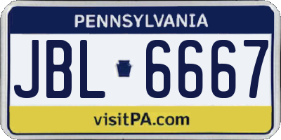 PA license plate JBL6667