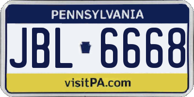 PA license plate JBL6668