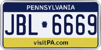 PA license plate JBL6669
