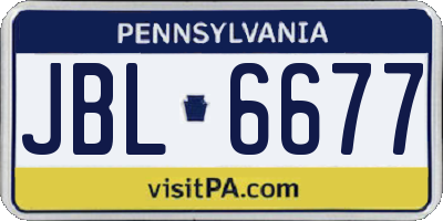 PA license plate JBL6677